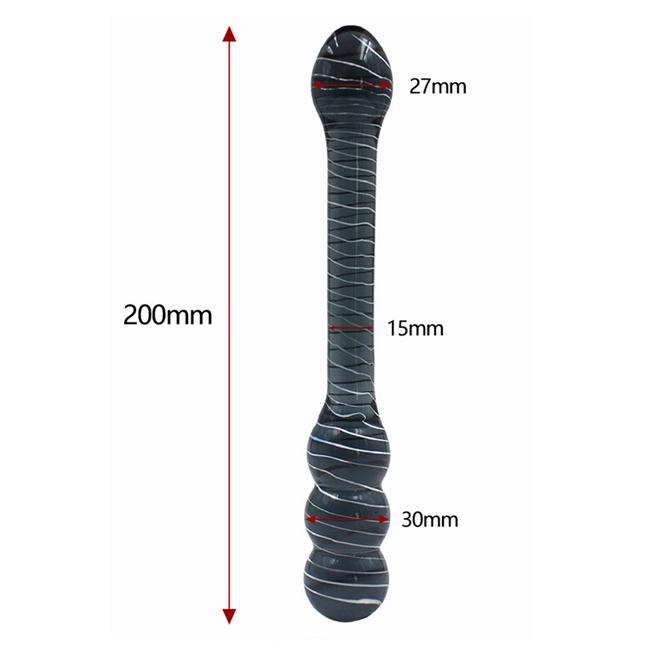 Godemiché réaliste de sodomie de verre cristal de stimulation de point G de 2 têtes pour des femmes