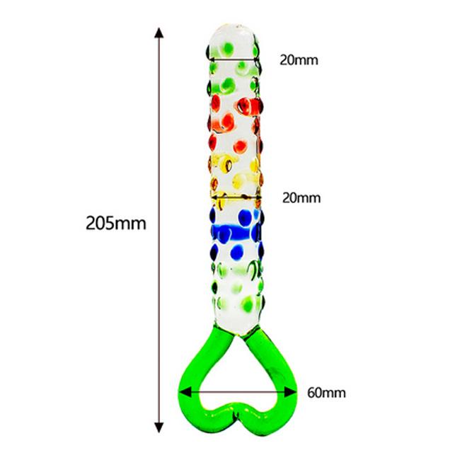 godemiché en verre de chat de 205mm de sexe anal coloré portatif de prise pour la masturbation de femmes