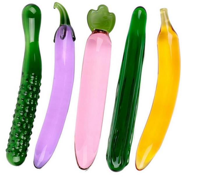 prises anales de bout de jouet de sexe de femmes de godemiché de godemiché en verre à deux têtes pourpre de baguette magique de 165mm