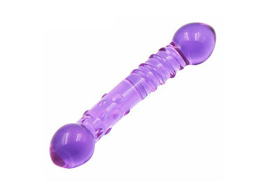 165mm Purple Two Headed Glass Wand Dildo Anal Dildo Women Sex Toy Butt Plugs