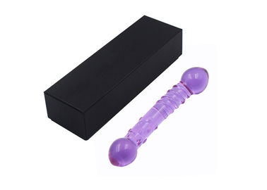 165mm Purple Two Headed Glass Wand Dildo Anal Dildo Women Sex Toy Butt Plugs