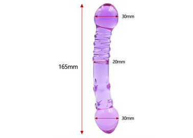 165mm Purple Two Headed Glass Wand Dildo Anal Dildo Women Sex Toy Butt Plugs